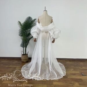 Tulle Draped Wedding Cape
